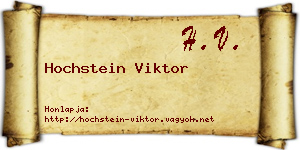 Hochstein Viktor névjegykártya